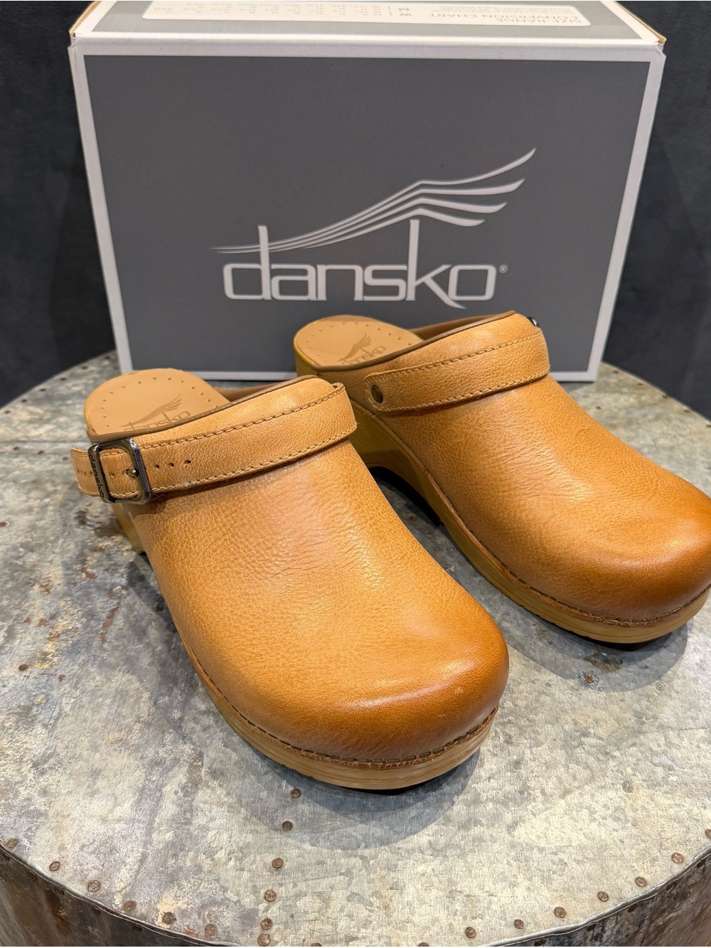 Dansko Tan Leather Ingrid Clog with Adjustable Strap